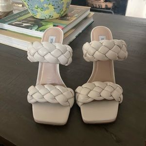 Steve Madden ivory/off white braided heels